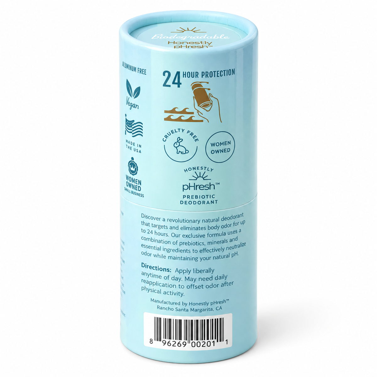 Honestly pHresh Sea Mineral Prebiotic Deodorant – 1.8 oz, Aluminum & Baking Soda Free