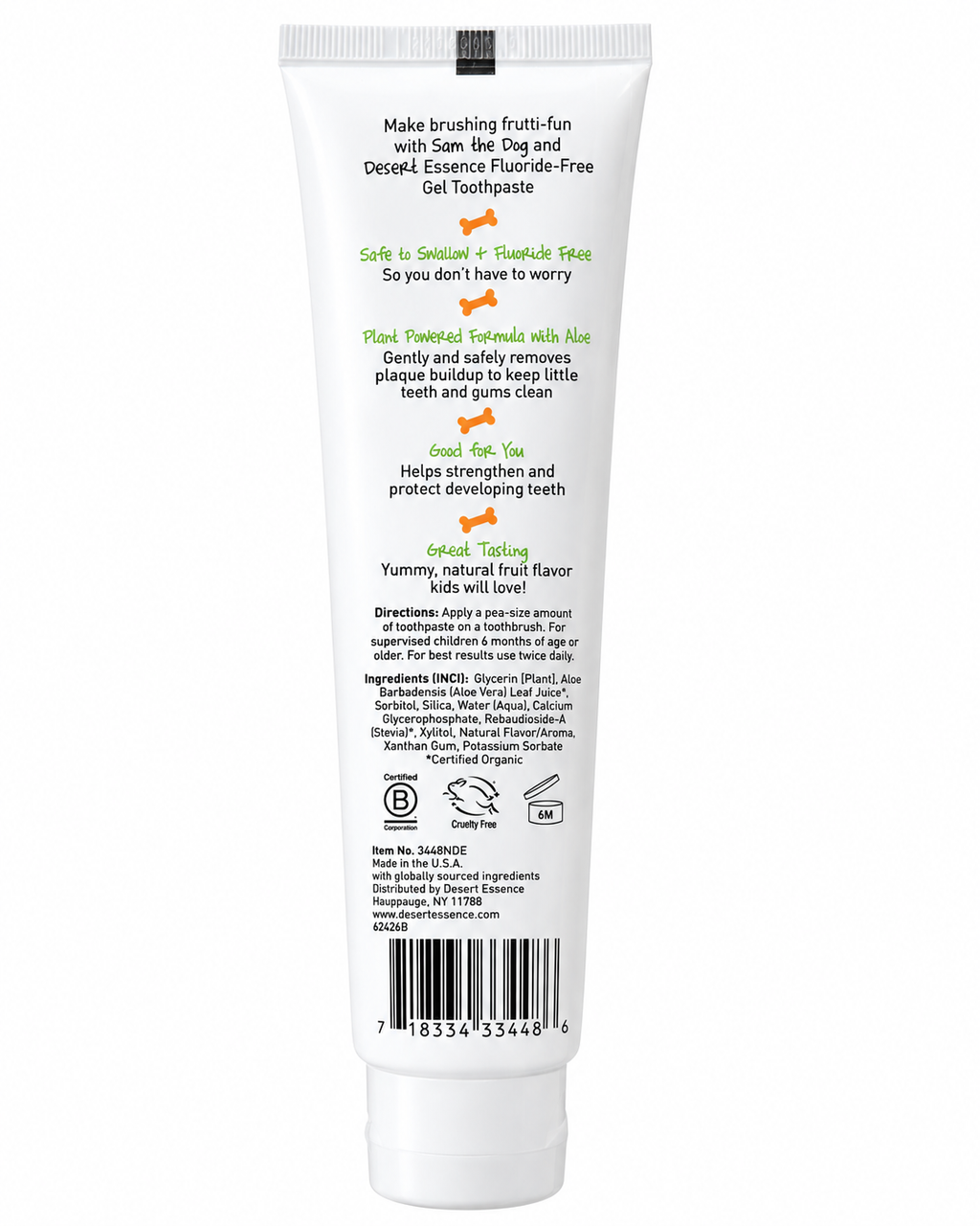 Desert Essence Kids Tutti Frutti Toothpaste Gel – Fluoride Free, 4.7 oz