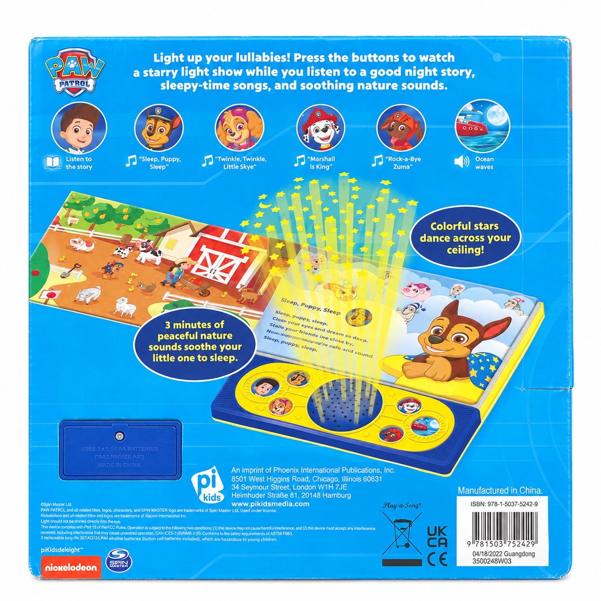 PAW Patrol Sweet Dreams, Pups! Good Night Starlight Projector Sound Book