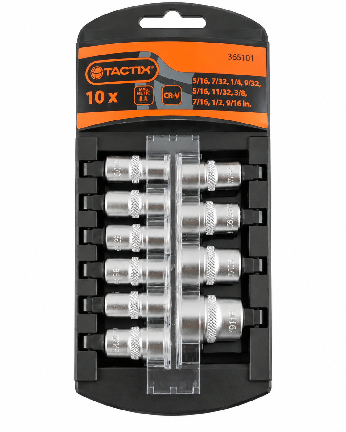 Tactix 10-Piece 1/4 in Drive SAE Socket Set – Chrome Vanadium, Model 365101