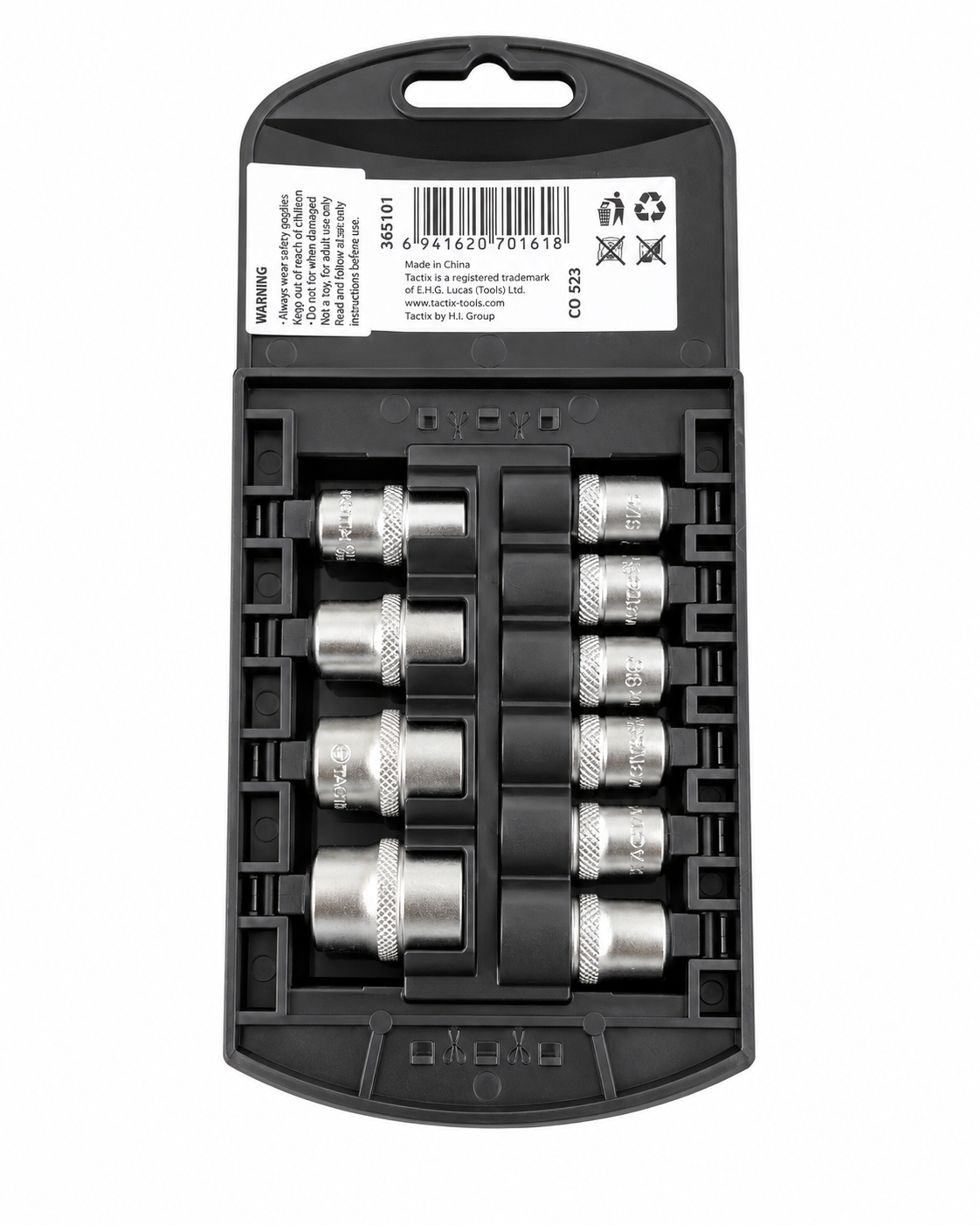 Tactix 10-Piece 1/4 in Drive SAE Socket Set – Chrome Vanadium, Model 365101