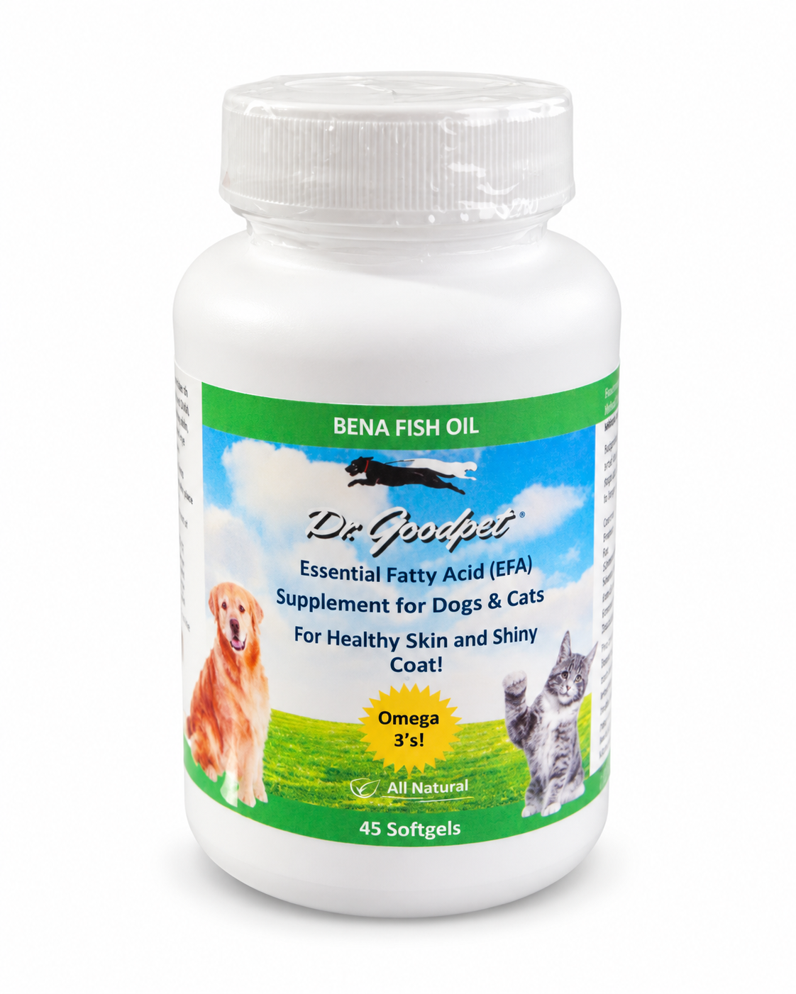 Dr. Goodpet Bena Fish Oil Omega-3 Supplement for Dogs & Cats 45 Softgels