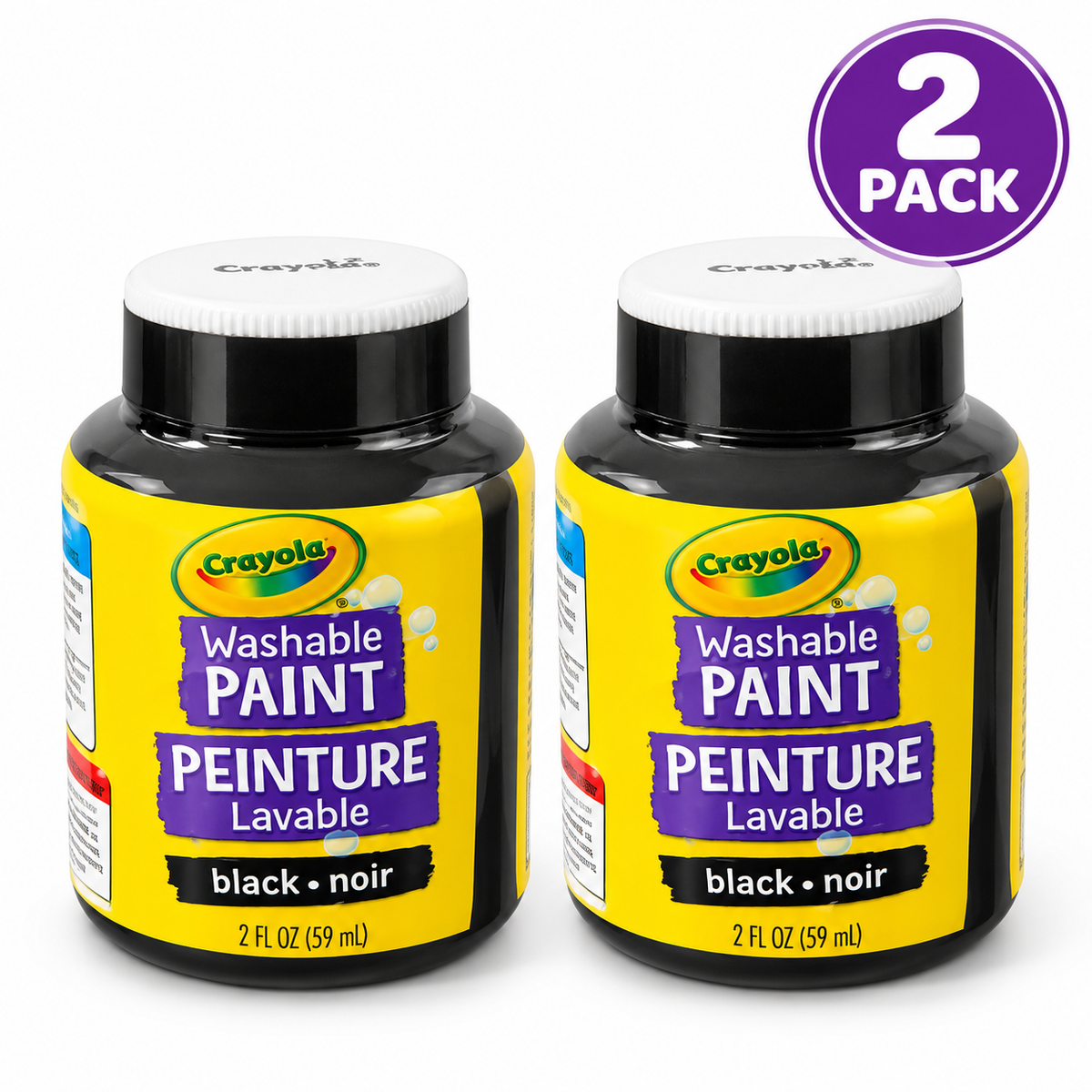 Crayola Washable Paint Black 2 fl oz Pack of 2 Kids Craft School Paint