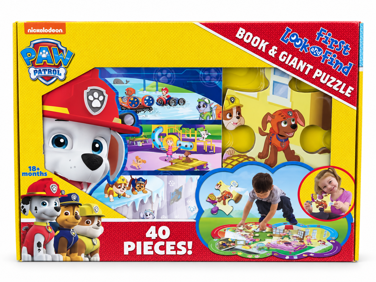PAW Patrol First Look and Find Book & Giant 40-Piece Puzzle Set