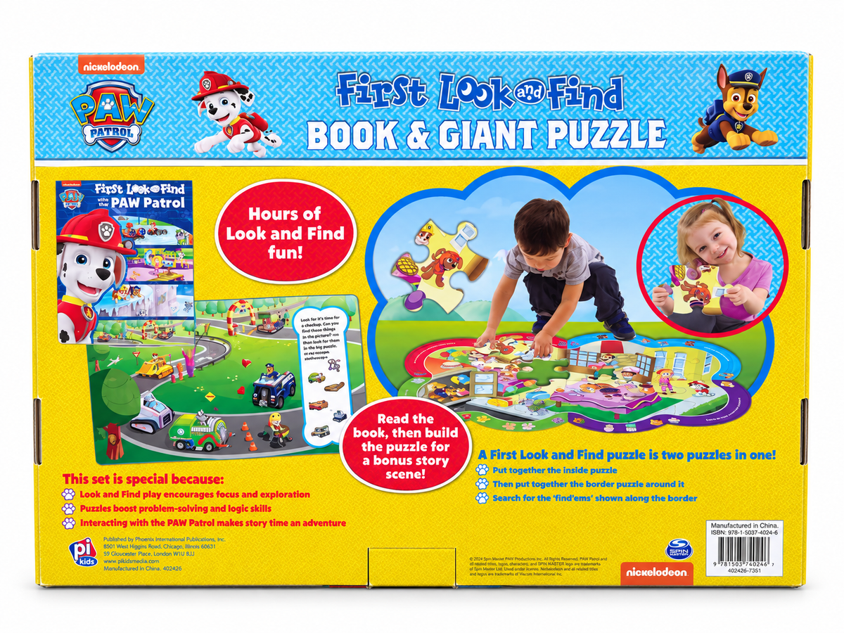 PAW Patrol First Look and Find Book & Giant 40-Piece Puzzle Set