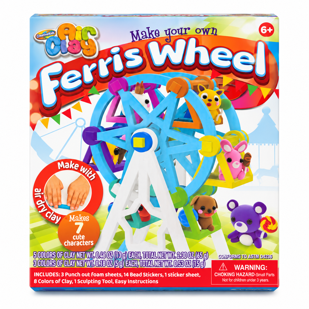 Creative Kids Make Your Own Ferris Wheel Air Dry Clay Craft Kit Ages 6+