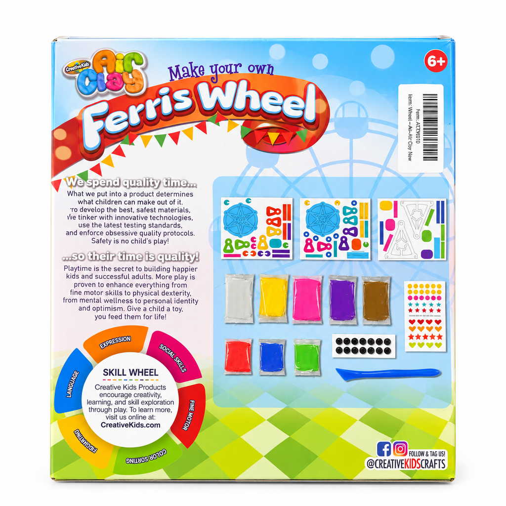 Creative Kids Make Your Own Ferris Wheel Air Dry Clay Craft Kit Ages 6+