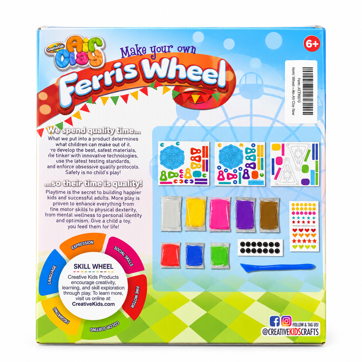 Creative Kids Make Your Own Ferris Wheel Air Dry Clay Craft Kit Ages 6+