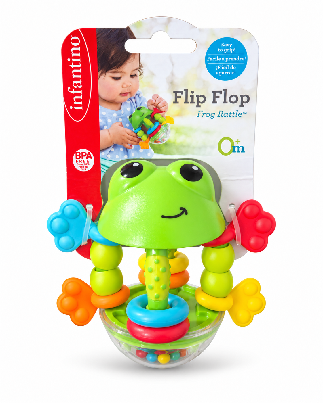 Infantino Flip Flop Frog Rattle BPA Free Baby Toy 0m+ New