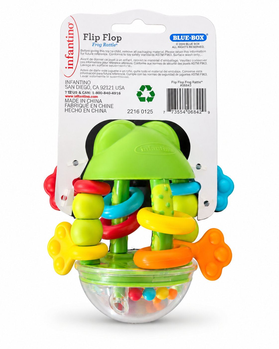 Infantino Flip Flop Frog Rattle BPA Free Baby Toy 0m+ New