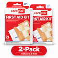 CarePak Travel First Aid Kit 21-Piece – 2 Pack, Portable Plastic Case