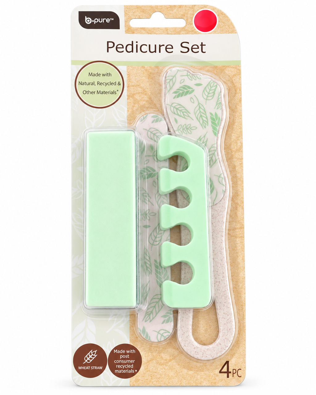 b.pure 4-Piece Pedicure Set – 3 Pack, Eco-Friendly Nail & Foot Care Kit