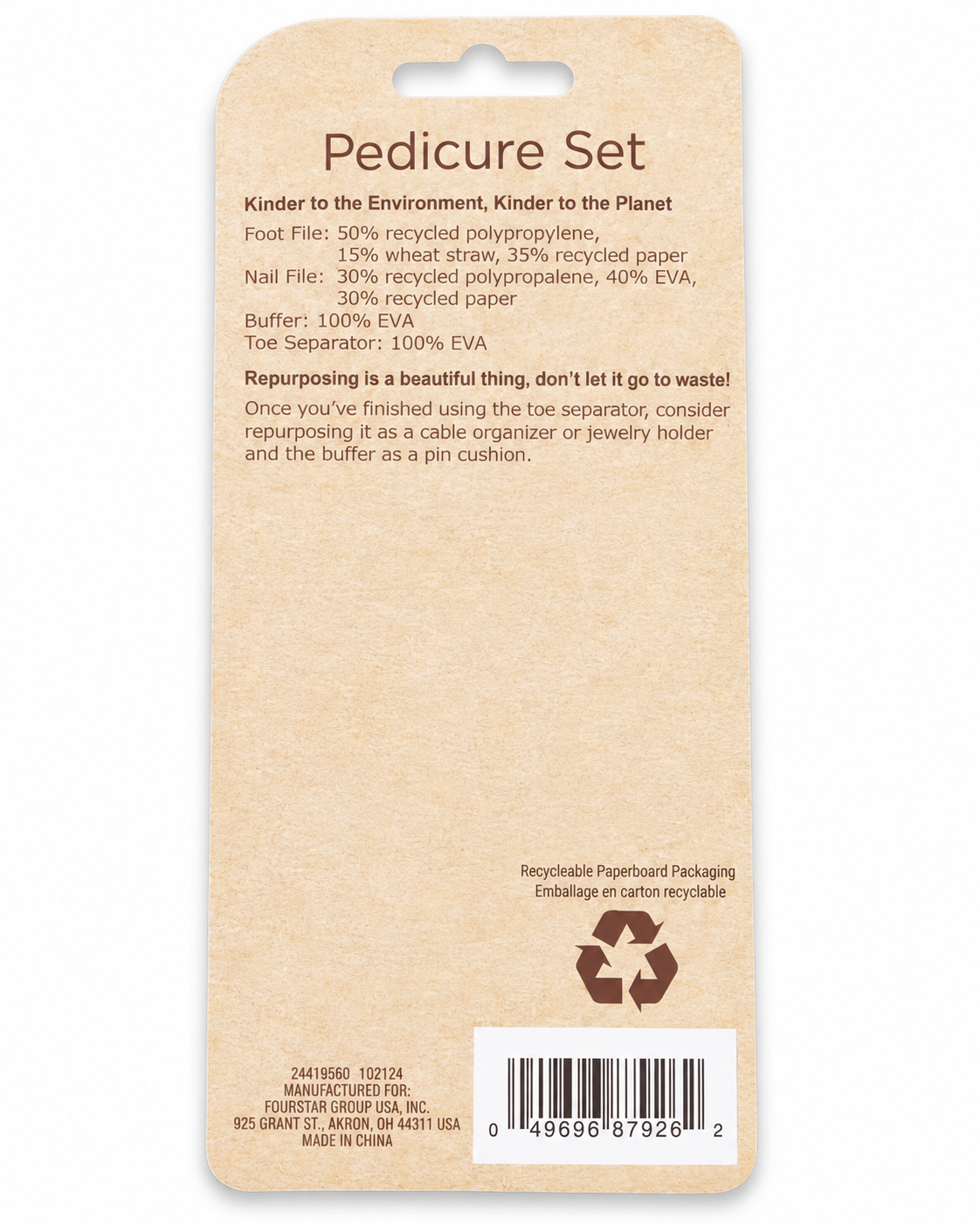 b.pure 4-Piece Pedicure Set – 3 Pack, Eco-Friendly Nail & Foot Care Kit