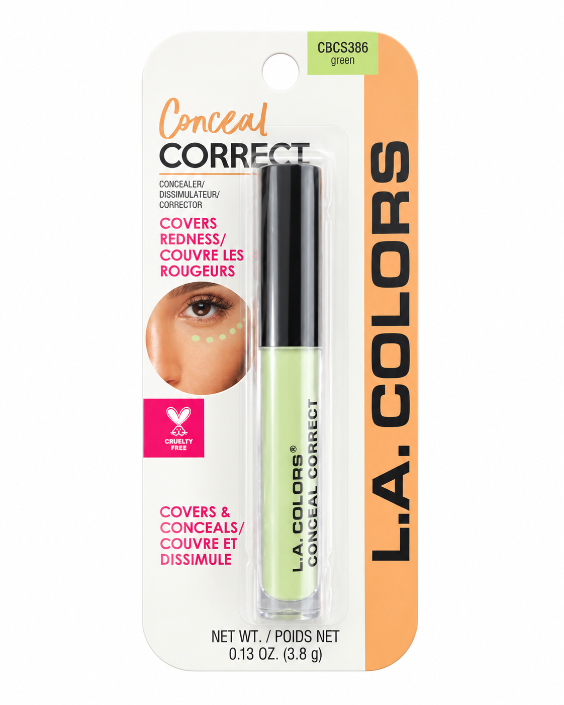 L.A. Colors Conceal Correct Green Concealer CBCS386 0.13 oz – Redness Corrector