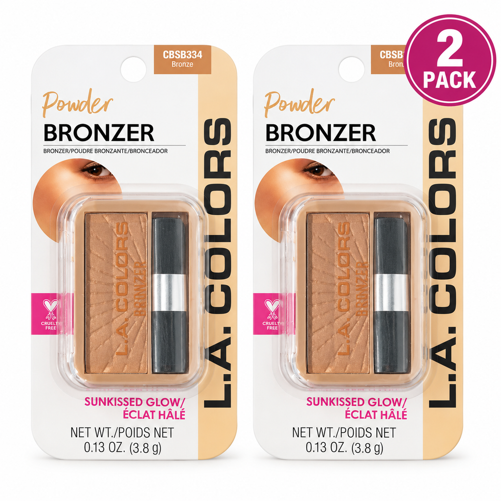 L.A. Colors Powder Bronzer Bronze CBSB334 – 2 Pack, 0.13 oz Each