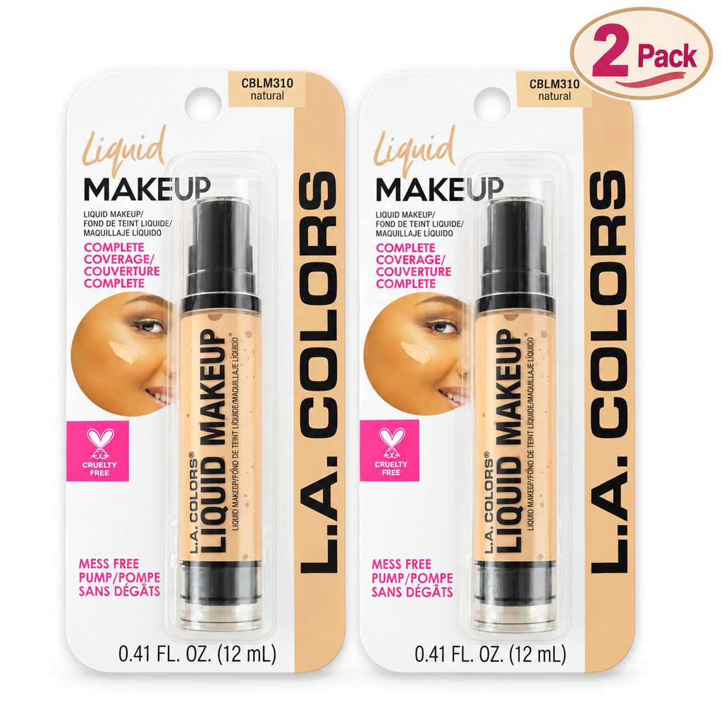 L.A. Colors Liquid Makeup Natural CBLM310 2-Pack Full Coverage Foundation