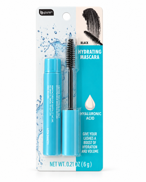 b.pure Hydrating Mascara with Hyaluronic Acid Black – 2 Pack, 0.21 oz Each