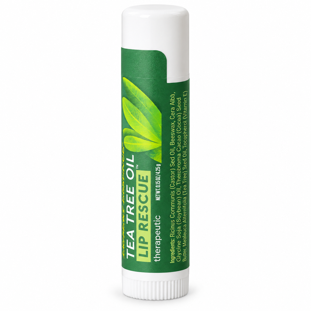 Desert Essence Lip Rescue Therapeutic Tea Tree Oil Lip Balm with Aloe, Spearmint-Peppermint, 0.15 oz Each (Pack of 2)