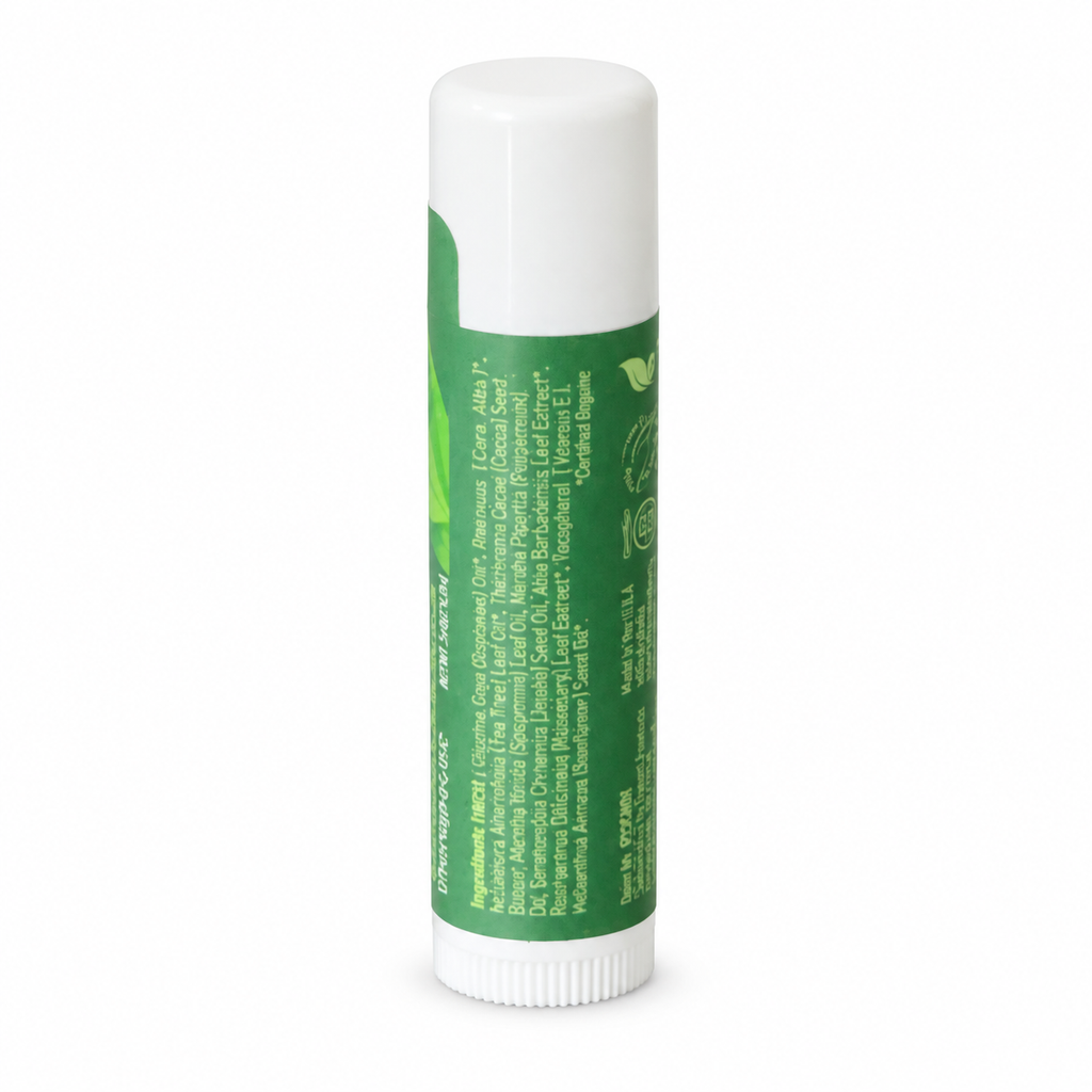 Desert Essence Lip Rescue Therapeutic Tea Tree Oil Lip Balm with Aloe, Spearmint-Peppermint, 0.15 oz Each (Pack of 2)