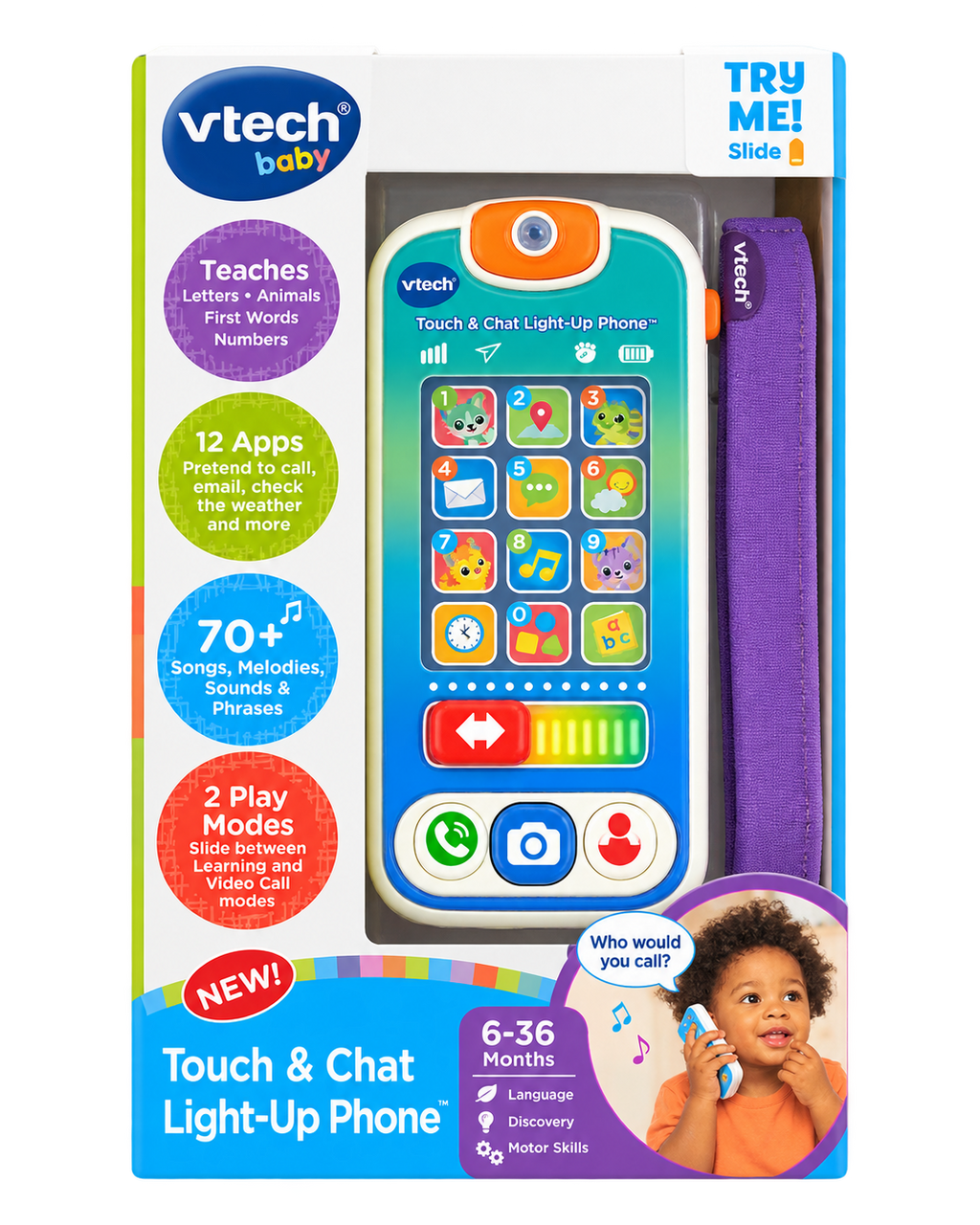VTech Baby Touch & Chat Light-Up Phone Learning Toy 6–36 Months