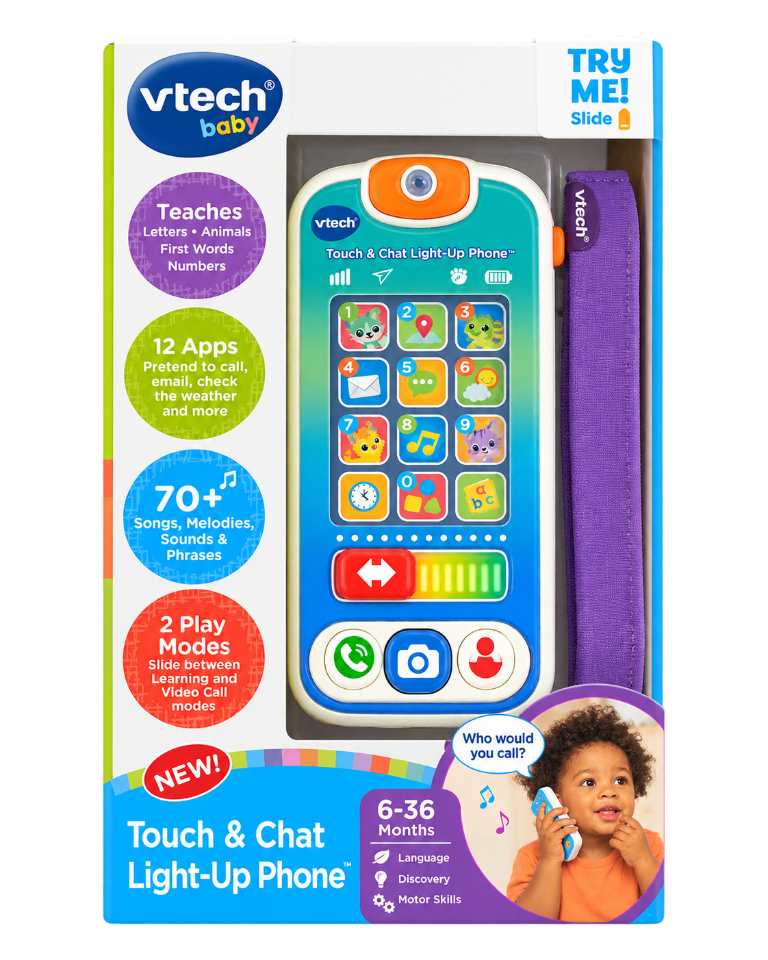 VTech Baby Touch & Chat Light-Up Phone Learning Toy 6–36 Months