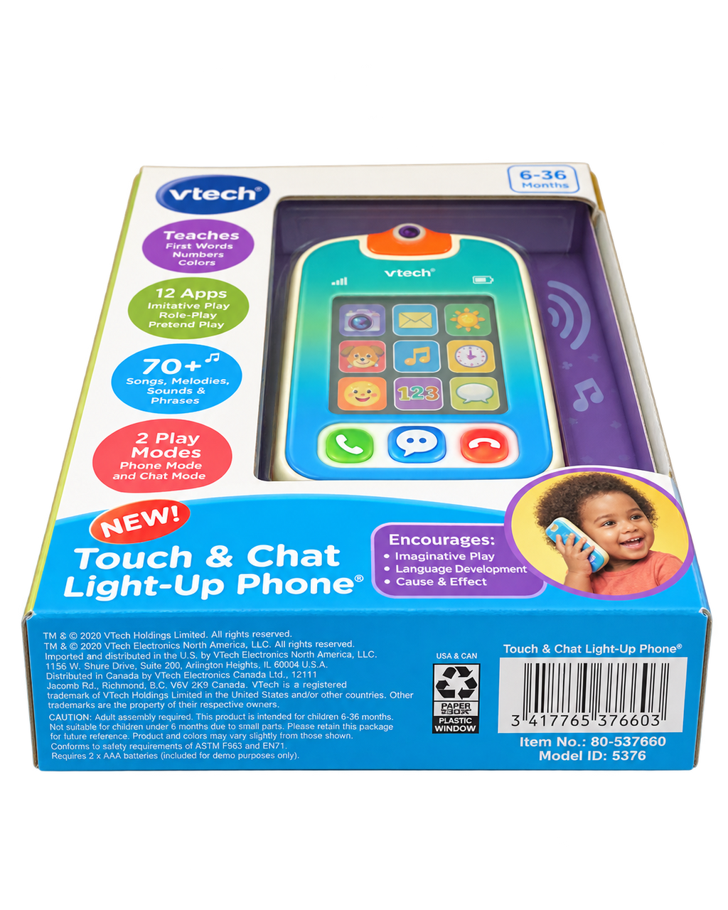 VTech Baby Touch & Chat Light-Up Phone Learning Toy 6–36 Months