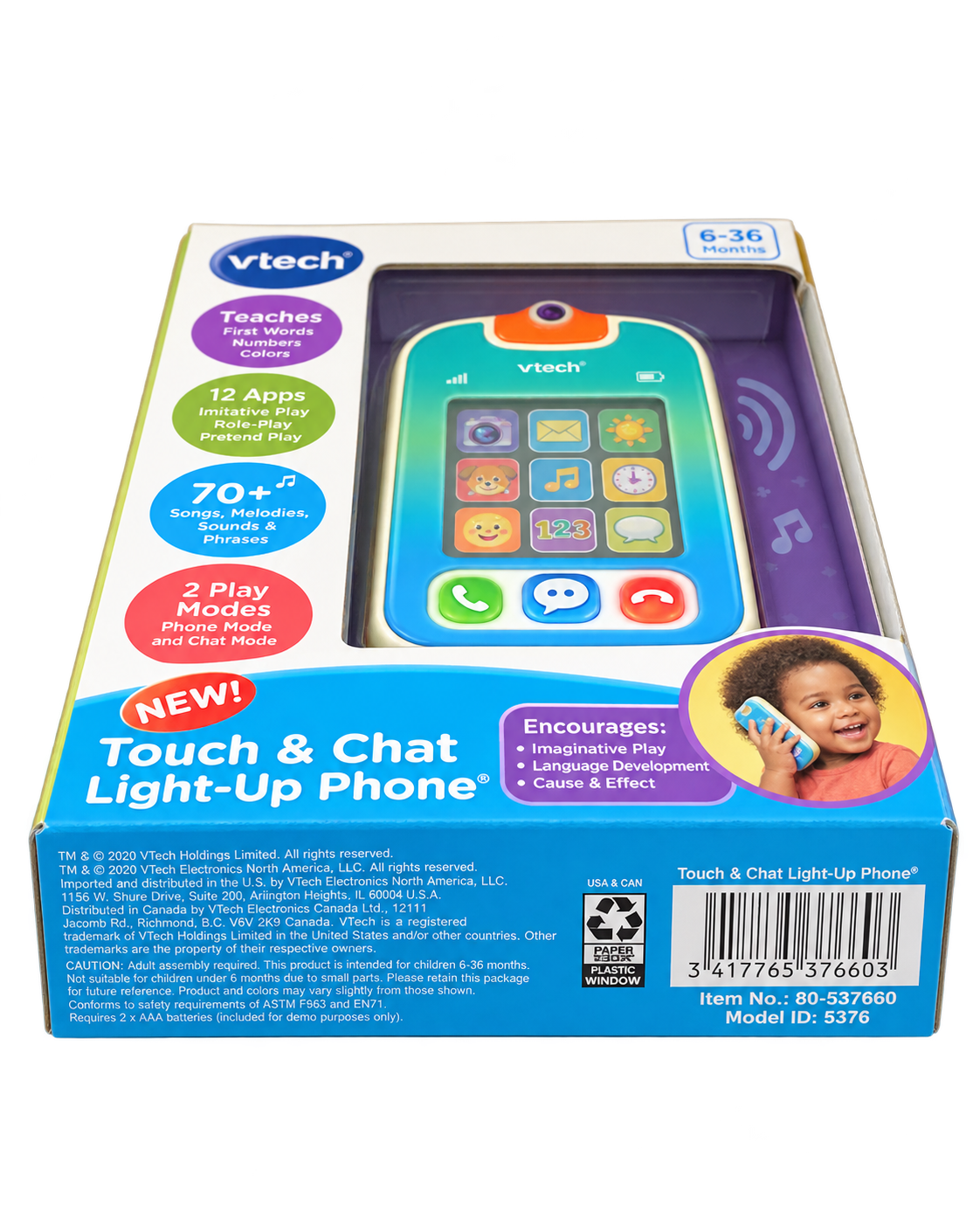 VTech Baby Touch & Chat Light-Up Phone Learning Toy 6–36 Months