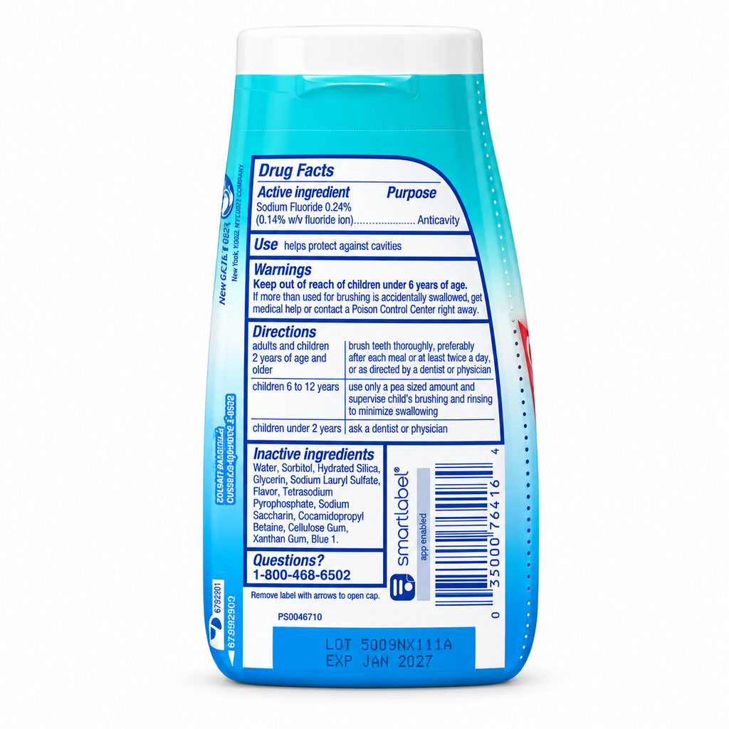 Colgate 2 in 1 Icy Blast Whitening Toothpaste & Mouthwash 4.6 oz Pack of 4