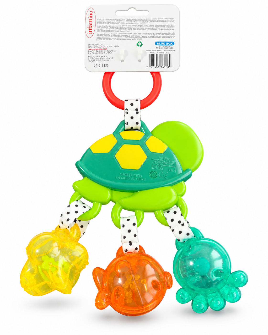 Infantino Jingle Sea Charms Turtle Rattle Baby Toy 0m+ Green Multicolor
